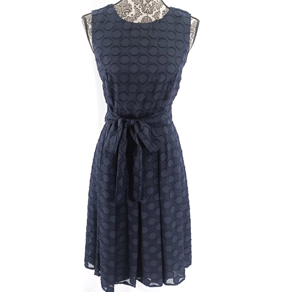 TOMMY HILFIGER Dress Sleeveless Circle Burnout Chiffon Box Pleat Skirt 6 - Picture 3 of 5